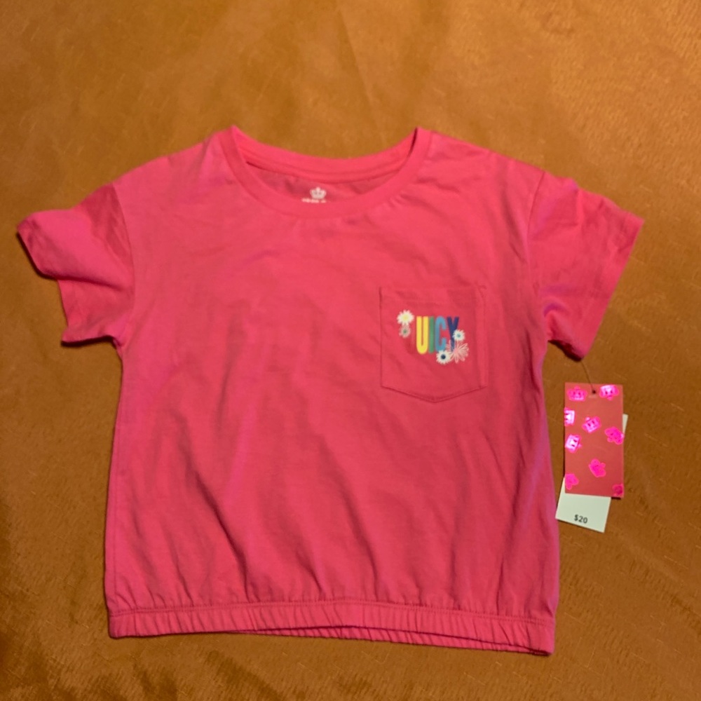 Juicy by Juicy Couture 100 Cotton Pink Shirt Girls Small 7/8 New You NEED This